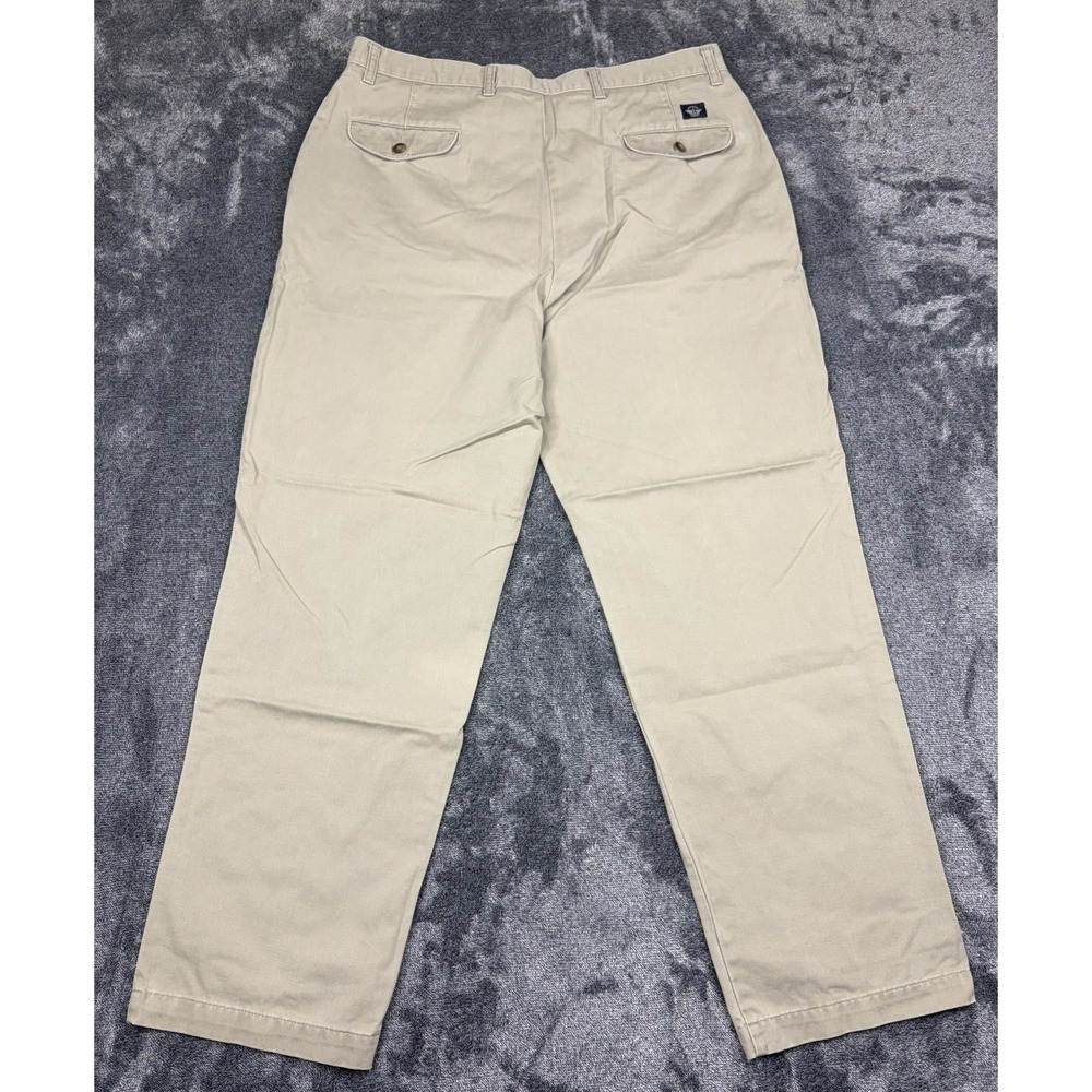 New Dockers Pleated Khaki Pants Size 38x32 Relaxed Fit Cotton Tan - Picture 6 of 9